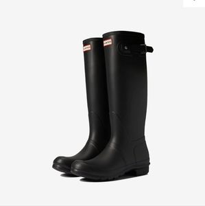 Hunter black tall rain boots